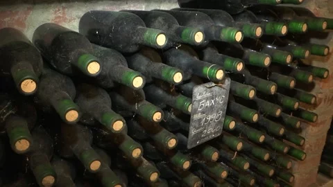 Wine in old bottles Stock Footage 172240575