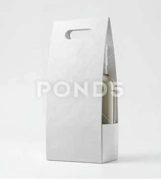 Wine packaging mockup on a white background PSD Template