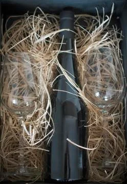 Wine Packed as a Present Stock Photos