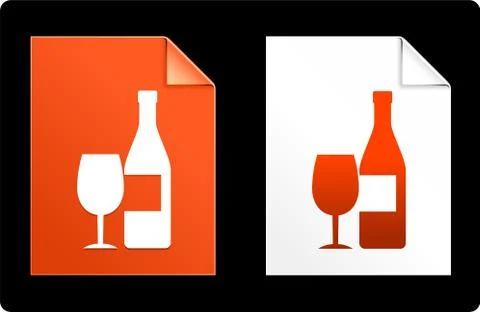 Wine on Paper Set Stock Illustration