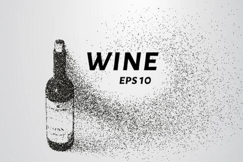 Wine of the particles. The wine consists of small circles and dots. Vector .. Stock Illustration