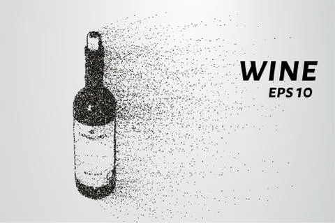 Wine of the particles. The wine consists of small circles and dots. Vector .. Stock Illustration