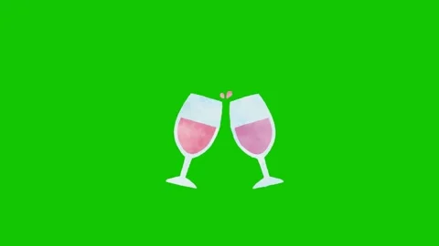 Wine Party Chroma Key Animation Loop Video stock 340301135
