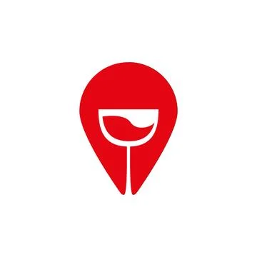 Wine point logo vector design template. Stock-Illustration
