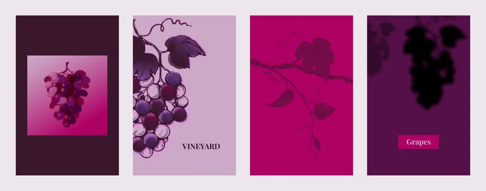 Wine posters, grape pattern, abstract background. Halftone presentation or 스톡 일러스트
