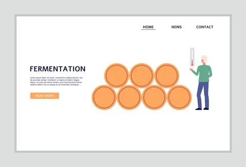 Wine production stage - fermentation process a vector design for web Stock Illustration