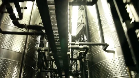 Wine production workshop Stock Footage 74119296