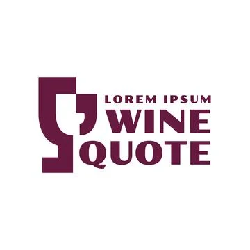 Wine quote logo design template Stock Illustration
