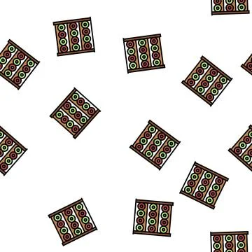 Wine rack vector seamless pattern Stock Illustration