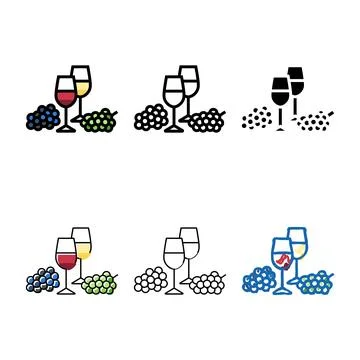 Wine red white color stylized icon vector Stock Illustration