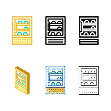 Wine refrigerator color icon vector range Stock Illustration