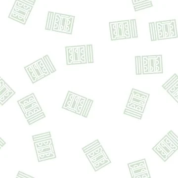 Wine refrigerator glyph vector seamless pattern Stock Illustration