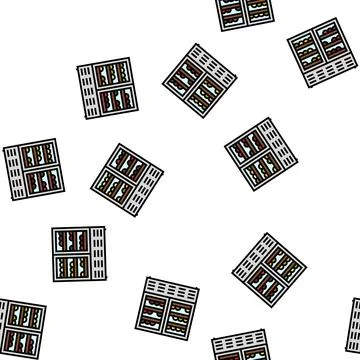Wine refrigerator vector seamless pattern 스톡 일러스트