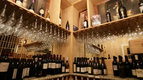 Wine room in restaurant Stock Footage 46441915