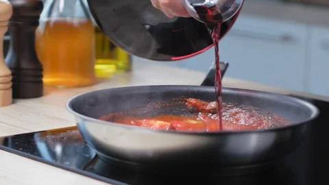 Wine In The Sauce Stock Footage 93063952