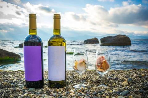 Wine by the Sea Stock Photos