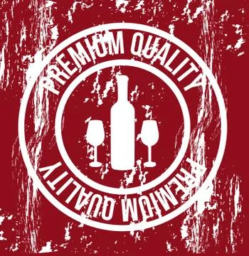 Wine seal over red background. vector illustration Ilustração Stock