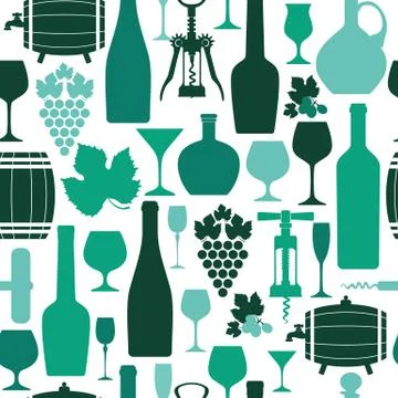 Wine seamless design pattern. stock illustration on white Stock Illustration