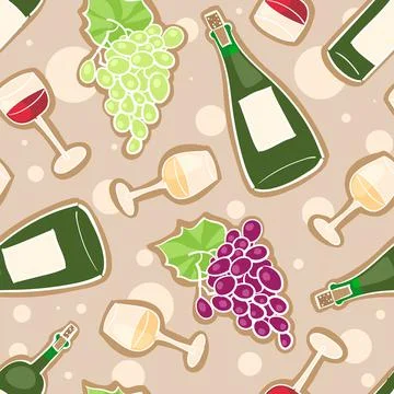 Wine seamless pattern Stock Illustration