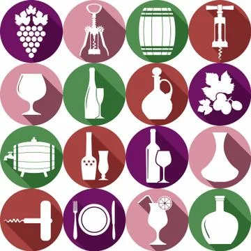 Wine seamless pattern witch icons. Illustrazione stock