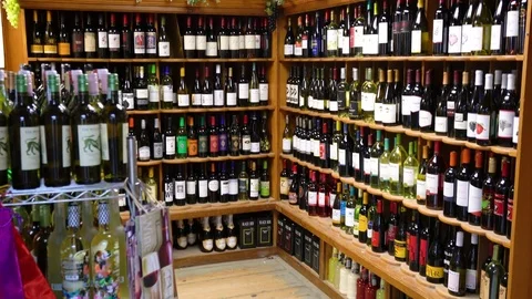 Wine Selection Shelf Stock Footage 79212337