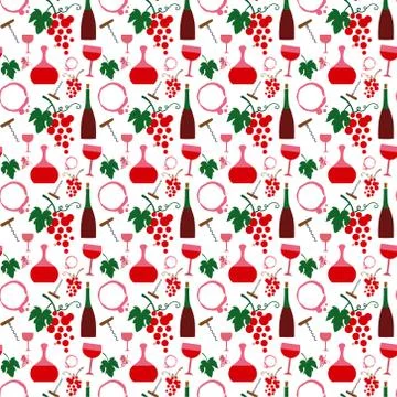 Wine semless pattern Stock Illustration