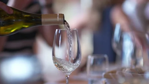 Wine serving in a restaurant Stockbeeldmateriaal 82930558