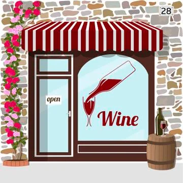 Wine shop building. Stock Illustration