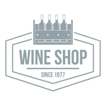 Wine shop logo, simple gray style Stock Illustration