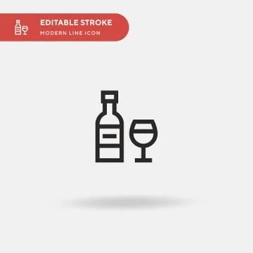 Wine Simple vector icon. Illustration symbol design template for web mobile U Stock Illustration