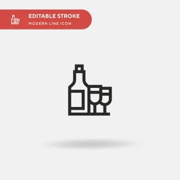 Wine Simple vector icon. Illustration symbol design template for web mobile U Stock Illustration