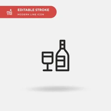 Wine Simple vector icon. Illustration symbol design template for web mobile U Stock Illustration