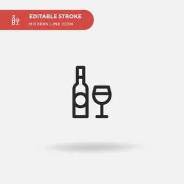 Wine Simple vector icon. Illustration symbol design template for web mobile U Stock Illustration