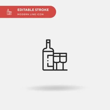 Wine Simple vector icon. Illustration symbol design template for web mobile U Stock Illustration