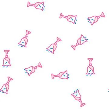 Wine smell vector seamless pattern line Stock Illustration
