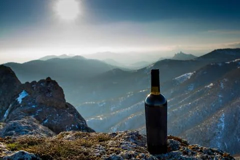 Wine in the snow Foto stock