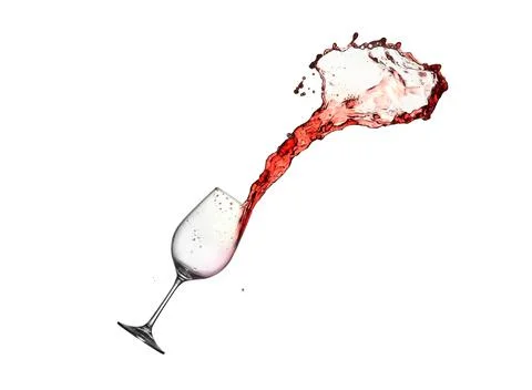 Wine splash with drops isolated on white Stock Photos