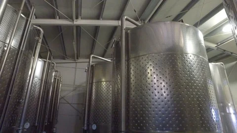 Wine storage tanks Stock Footage 101017544