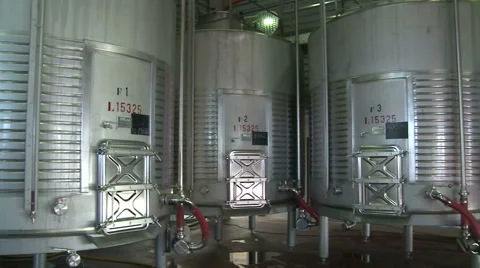 Wine storage vats. Stock Footage 62472676