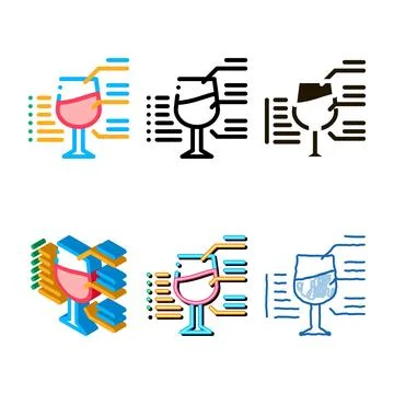Wine structure icon types vector outline Stock Illustration