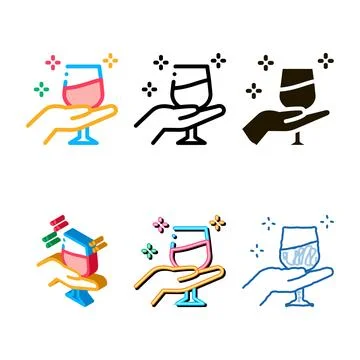 Wine styleset testing icon vector outline Stock Illustration