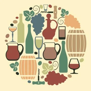 Wine symbol Stock Illustration