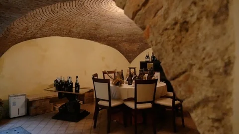 Wine tasting basement Stock Footage 86355627