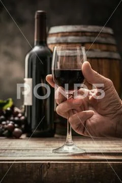 Wine tasting in the cellar Stock Photos