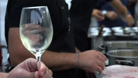 Wine Tasting in a Cooking Show. Stock Footage 103801768