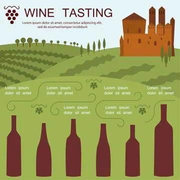 Wine tasting invitation card. Stock Illustration