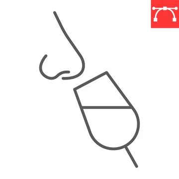 Wine tasting line icon Stock Illustration