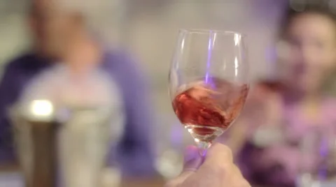 Wine tasting of red wine Stock Footage