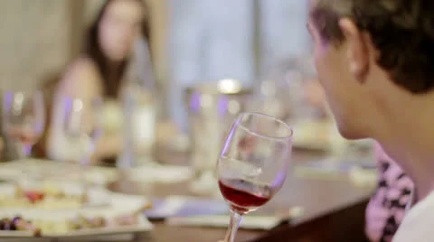 Wine tasting of red wine 動画素材 24674569