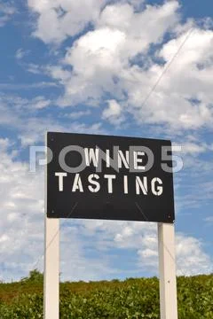 Wine tasting sign Stock Photos